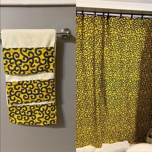 Bathroom shower curtain sets with Towers